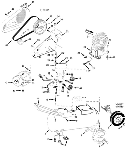Air-Compressor Parts Diagram and Parts List for VT616502  Campbell Hausfeld Compressor